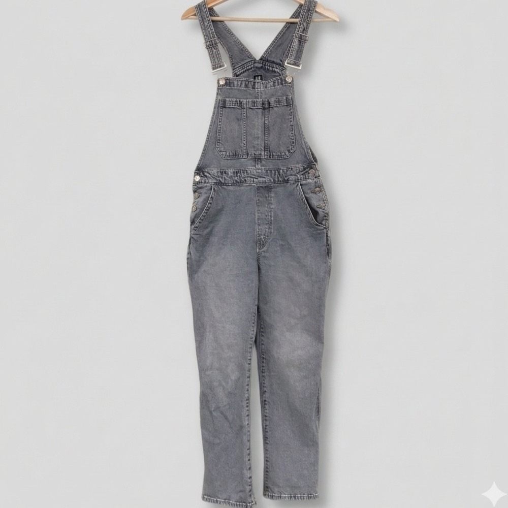 Gap Denim Womens XS Blue Straight Leg Adjust Bib Overalls Farmhouse 90s Revival